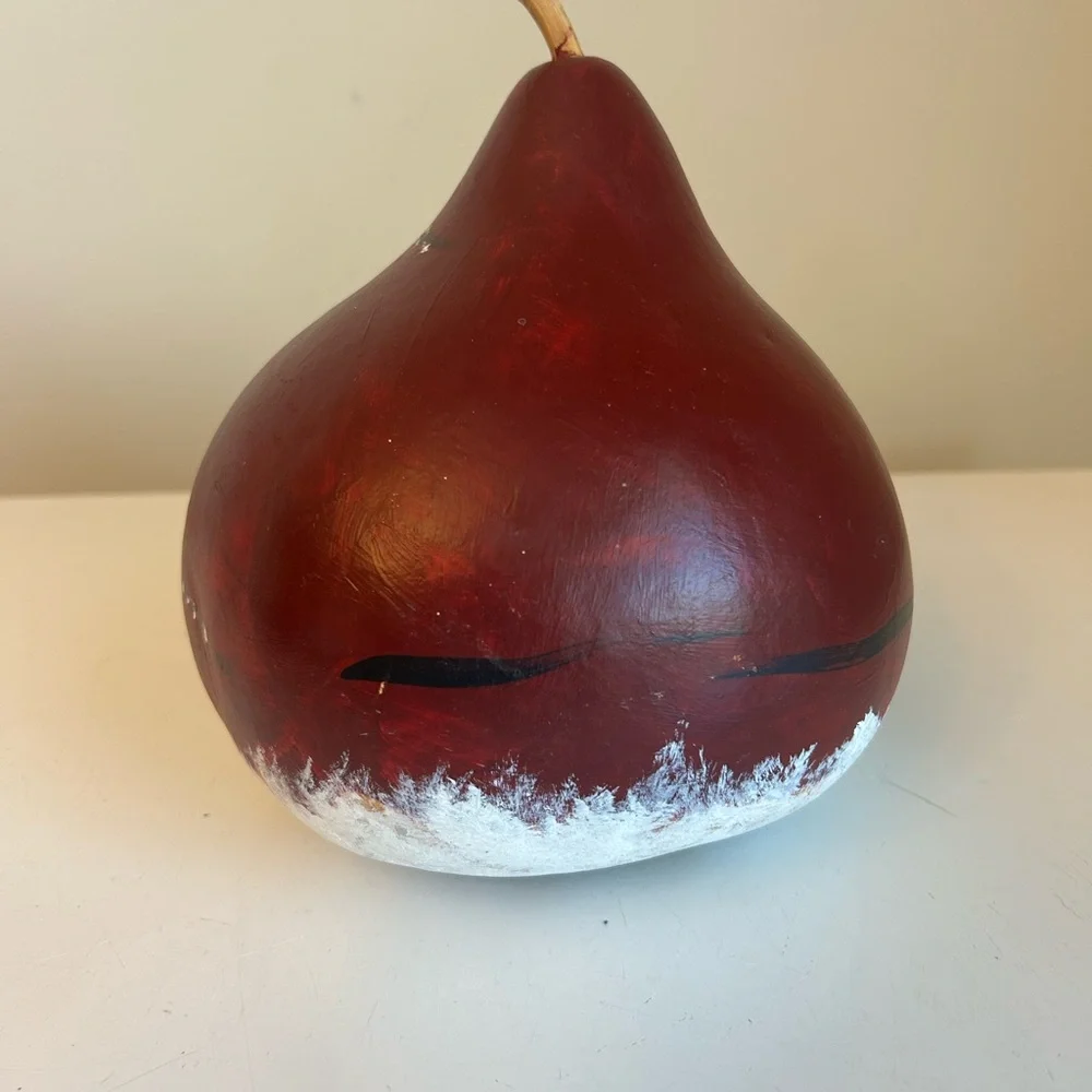 Santa Claus Gourd Hand‎ Painted 8” Christmas Folk Art Primitive Rustic Cin Land